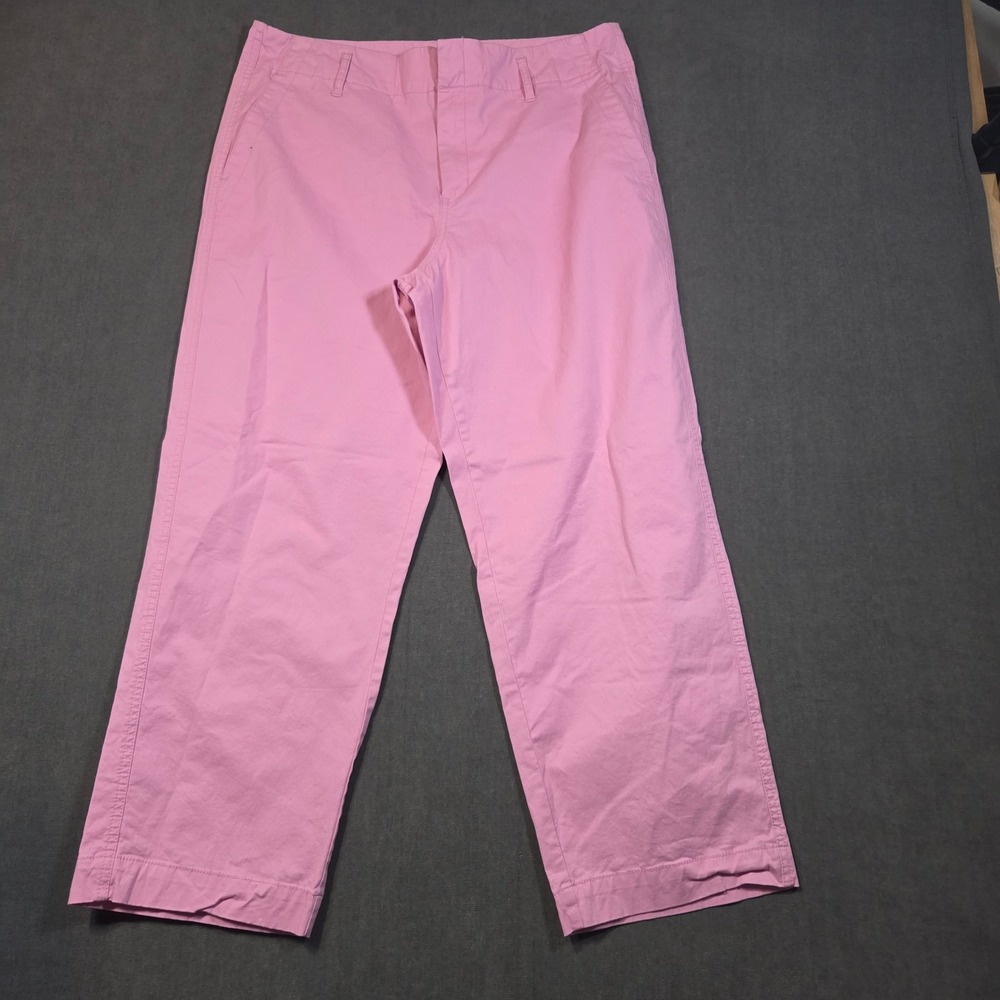 A New Day Chino Pants Womens 14 Pink Stretch Straight Leg Cropped Trousers